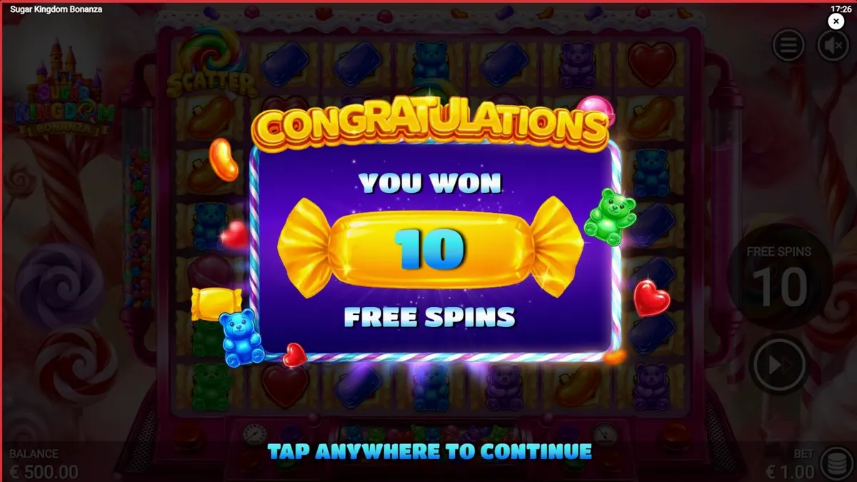 Tampilan visual slot Sugar Kingdom Bonanza dengan tema permen yang ceria